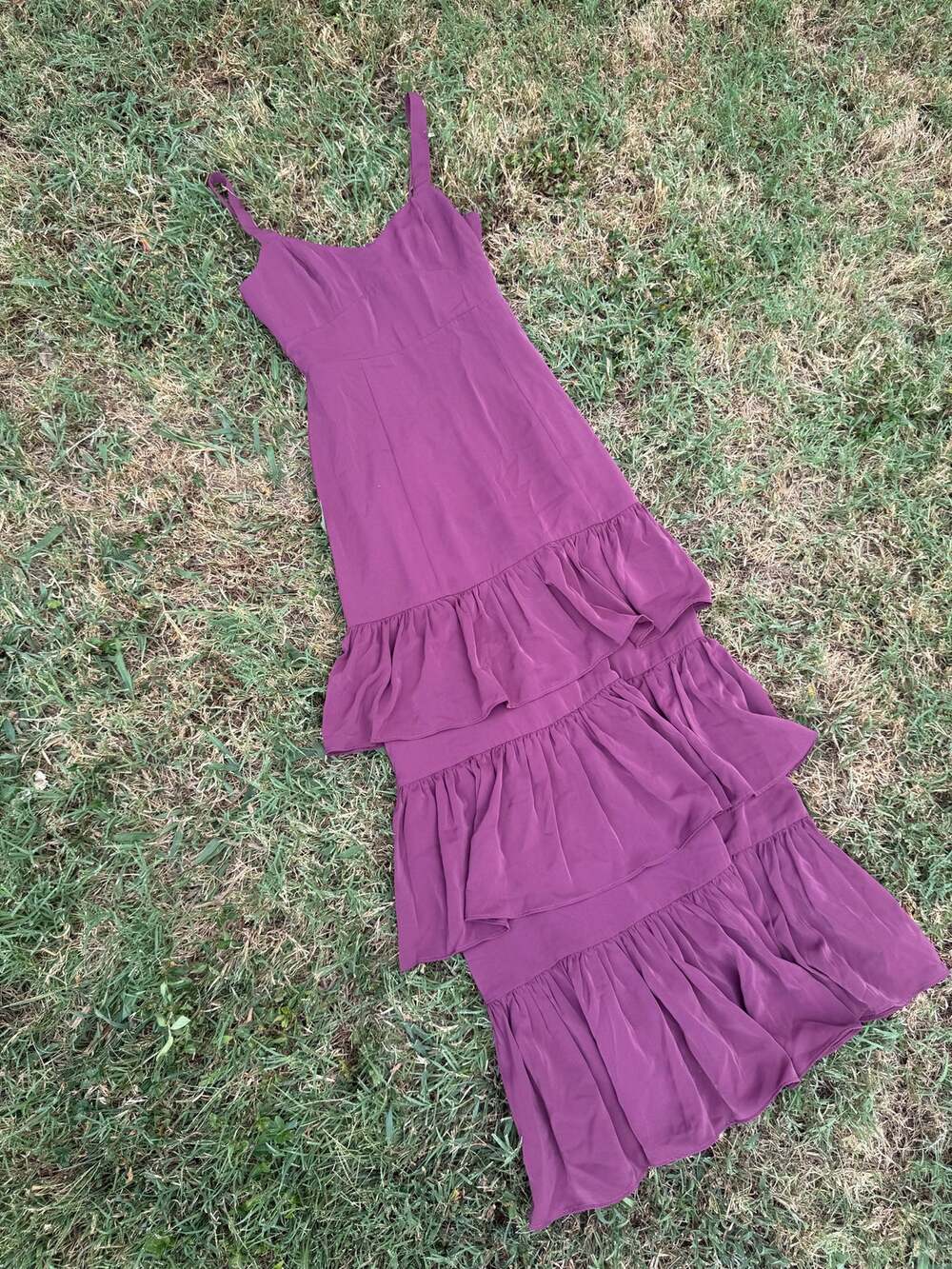 Abercrombie Plum Ruffle Tiered Dress XSP